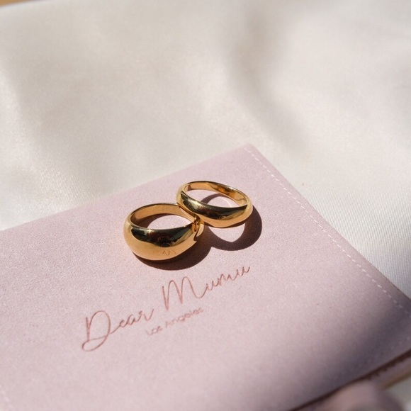 🔥18K Gold Plated WIDE Dome Ring - Picture 6 of 7